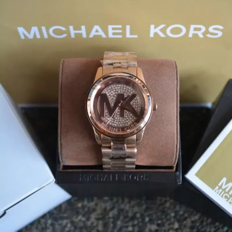 Michael Kors Runway Rose Gold Dial Ladies Watch- MK5853